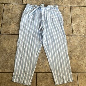 NWT Loft Linen blend Stripped Pants Size MP